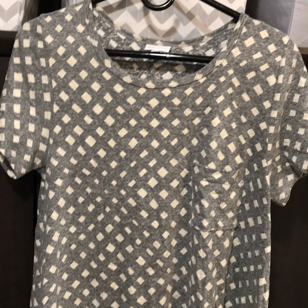 Lularoe Carly EUC gray and cream